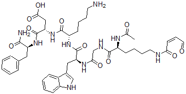 CAS#: 130582-12-6， N2-acetyl-N6-(3-carboxy-1-oxopropyl)-L-lysylglycyl-L-tryptophyl-L-lysyl-L-alpha-aspartyl-L-Phenylalaninamide cyclic (1-4)-peptide