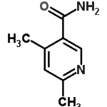 structure of CAS# 13061-58-0, 4,6-Dimethylnicotinamide;4,6-Dimethyl-nicotinamide;4,6-dimethylpyridine-3-carboxamide;AC-907/34120009