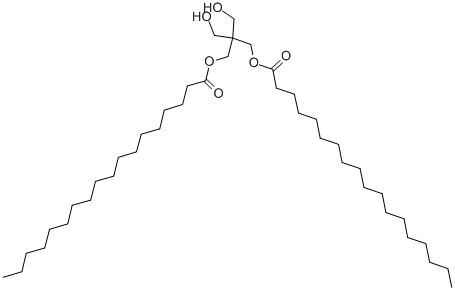 structure of CAS# 13081-97-5, Pentaerythritoldistearate;[2,2-Bis(Hydroxymethyl)-3-Octadecanoyloxy-Propyl] Octadecanoate;Octadecanoic Acid [2,2-Bis(Hydroxymethyl)-3-(1-Oxooctadecoxy)Propyl] Ester;Stearic Acid (2,2-Dimethylol-3-Stearoyloxy-Propyl) Ester