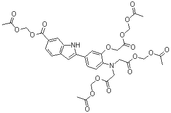 CAS#: 130926-94-2， 2-[3-[2-[(Acetyloxy)Methoxy]-2-Oxoethoxy]-4-[Bis[2-[(Acetyloxy)Methoxy]-2-Oxoethyl]Amino]Phenyl]-1H-Indole-6-carboxylic Acid (Acetyloxy)Methyl Ester