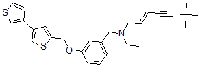 CAS#: 131060-14-5， (E)-N-Ethyl-6,6-Dimethyl-N-[[3-[(4-Thiophen-3-Ylthiophen-2-Yl)Methoxy]Phenyl]Methyl]Hept-2-En-4-Yn-1-Amine