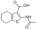 结构式 CAS# 13130-43-3, 2-乙酰氨基-4,5,6,7-四氢-苯并[b]噻吩-3-羧酸