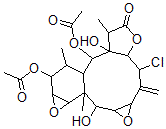 CAS#: 131400-39-0， (3R-(3R*,3aR*,4S*,4aS*,5R*,6R*,6aS*,7aR*,7bS*,8R*,8aS*,9aR*,11S*,11aR*))-4,6-bis(acetyloxy)-11-chlorotetradecahydro-3a,8-dihydroxy-3,5,7b-trimethyl-10-methylene-Oxireno(7,8)oxireno(3',4')benzo(1',2':4,5)cyclodeca(1,2-b)furan-2(3H)-one