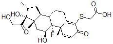 CAS#: 131467-45-3， 2-[[(8S,9R,10S,11S,13S,14S,16R,17R)-9-Fluoro-11,17-Dihydroxy-17-(2-Hydroxyacetyl)-10,13,16-Trimethyl-3-Oxo-6,7,8,11,12,14,15,16-Octahydrocyclopenta[a]Phenanthren-4-Yl]Sulfanyl]Acetic Acid
