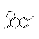 结构式 CAS# 131526-88-0, 8-羟基-2,3-二氢环戊烯并[c]苯并吡喃-4(1H)-酮