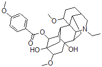 CAS#: 131653-96-8， (1alpha,14alpha,16beta)-20-Ethyl-1,16-Dimethoxyaconitane-8,13,14-Triol 14-(4-Methoxybenzoate)
