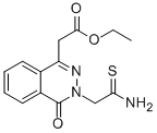 structure of CAS# 131666-72-3, 3-(2-Amino-2-Thioxoethyl)-3,4-Dihydro-4-Oxo-1-PhthalazineAcetic Acid Ethyl Ester;Ethyl 2-[3-(2-Amino-2-Thioxoethyl)-4-Oxo-3,4-Dihydrophthalazin-1-Ykl]Acetate;1,2-DIHYDRO-4-(ETHOXYCARBONYLMETHYL)-2-(THIOCARBAMOYLMETHYL)PHTHALAZIN-1-ONE;ETHYL 2-[3-(2-AMINO-2-THIOXOETHYL)-4-OXO-3,4-DIHYDROPHTHALAZIN-1-YL]ACETATE