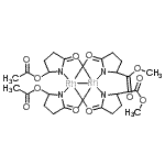 structure of CAS# 131796-58-2, Dirhodium(II) tetrakis(methyl 2-pyrrolidinone-5(R)-carboxylate)acetonitrile/2-propanol complex;Rh2(5R-MEPY)4;Rh2(5S-MEPY)4