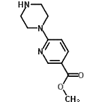 structure of CAS# 132144-03-7, Methyl 6-(1-Piperazinyl)Nicotinate;methyl 6-(piperazin-1-yl)nicotinate;Methyl 6-piperazin-1-ylnicotinate;Methyl 6-piperazinonicotinate