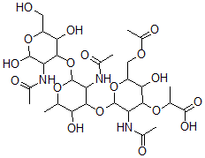 CAS#: 132194-17-3， 2-[3-Acetamido-2-[3-Acetamido-2-[3-Acetamido-2,5-Dihydroxy-6-(Hydroxymethyl)Oxan-4-Yl]Oxy-5-Hydroxy-6-Methyloxan-4-Yl]Oxy-6-(Acetyloxymethyl)-5-Hydroxyoxan-4-Yl]Oxypropanoic Acid