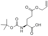 结构式 CAS# 132286-79-4, N-[(1,1-二甲基乙氧基)羰基]-L-谷氨酸 5-(2-丙烯-1-基)酯