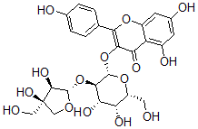 CAS#: 132294-84-9， 3-[(2S,3R,4S,5R,6R)-3-[(2S,3R,4R)-3,4-Dihydroxy-4-(Hydroxymethyl)Oxolan-2-Yl]Oxy-4,5-Dihydroxy-6-(Hydroxymethyl)Oxan-2-Yl]Oxy-5,7-Dihydroxy-2-(4-Hydroxyphenyl)Chromen-4-One