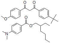 CAS#: 132316-35-9， 4-(dimethylamino)-Benzoic acid  2-ethylhexyl ester mixt. with 1-(4-(1,1-dimethylethyl)phenyl)-3-(4-methoxyphenyl)-1,3-propanedione