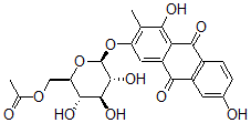 CAS#: 132367-98-7， [(2R,3S,4S,5R,6S)-6-(4,7-Dihydroxy-3-Methyl-9,10-Dioxoanthracen-2-Yl)Oxy-3,4,5-Trihydroxyoxan-2-Yl]Methyl Acetate