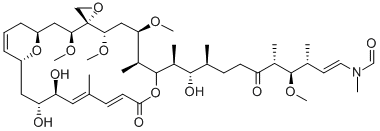 CAS#: 132368-18-4， N-[(E,3R,4R,5R,9S,10S,11S)-11-[(1S,3S,4S,5S,7R,8S,9R,12E,14E,16S,17R,19R)-16,17-Dihydroxy-3,5,7-Trimethoxy-8,14-Dimethyl-11-Oxospiro[10,23-Dioxabicyclo[17.3.1]Tricosa-12,14,20-Triene-4,2'-Oxirane]-9-Yl]-10-Hydroxy-4-Methoxy-3,5,9-Trimethyl-6-Oxododec-1-Enyl]-N-Methylformamide