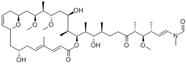 CAS#: 132368-19-5， N-[(E,3R,4R,5R,9S,10S,11S)-11-[(1S,3S,4S,5S,7R,8S,9S,12E,17S,19S)-7,17-Dihydroxy-3,5-Dimethoxy-4,8,14-Trimethyl-11-Oxo-10,23-Dioxabicyclo[17.3.1]Tricosa-12,14,20-Trien-9-Yl]-10-Hydroxy-4-Methoxy-3,5,9-Trimethyl-6-Oxododec-1-Enyl]-N-Methylformamide