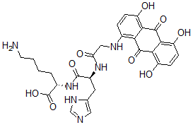 CAS#: 132391-61-8， (2S)-6-Amino-2-[[(2S)-3-(3H-Imidazol-4-Yl)-2-[[2-[(4,5,8-Trihydroxy-9,10-Dioxoanthracen-1-Yl)Amino]Acetyl]Amino]Propanoyl]Amino]Hexanoic Acid