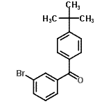 structure of CAS# 132885-82-6, (3-Bromophenyl)[4-(2-Methyl-2-Propanyl)Phenyl]Methanone;3-Bromo-4'-tert-butylbenzophenone;ZINC04241305