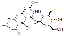 CAS#: 132922-82-8， 5-Hydroxy-8-Methoxy-2,9-Dimethyl-6-[(2S,3R,4S,5S,6R)-3,4,5-Trihydroxy-6-(Hydroxymethyl)Oxan-2-Yl]Oxybenzo[g]Chromen-4-One