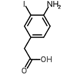 结构式 CAS# 133178-71-9, (4-氨基-3-碘苯基)乙酸