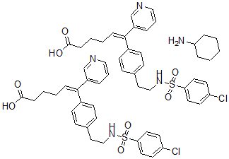 CAS#: 133276-53-6， 6-(4-(2-(((4-Chlorophenyl)Sulfonyl)Amino)Ethyl)Phenyl)-6-(3-Pyridinyl)-5-Hexenoic Acid Compd. With Cyclohexanamine (2:1)