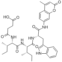 CAS#: 133525-12-9， 4-[[(2S,3S)-1-[[(2S,3S)-1-[[(2S)-3-(1H-Indol-3-Yl)-2-[(4-Methyl-2-Oxochromen-7-Yl)Amino]Propanoyl]Amino]-3-Methyl-1-Oxopentan-2-Yl]Amino]-3-Methyl-1-Oxopentan-2-Yl]Amino]-4-Oxobutanoic Acid