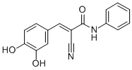structure of CAS# 133550-35-3, (2E)-2-Cyano-3-(3,4-Dihydroxyphenyl)-N-Phenyl-2-Propenamide;(E)-2-CYANO-3-(3,4-DIHYDROXYPHENYL)-N-PHENYL-2-PROPENAMIDE;(E)-2-Cyano-3-(3,4-Dihydrophenyl)-N-Phenyl-2-Propenamide;N-PHENYL-3,4-DIHYDROXYBENZYLIDENECYANOACETAMIDE