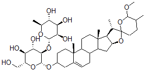 CAS#: 133632-71-0， 26-Methoxyspirost-5-En-3-Ol-3-O-Rhamnopyranosyl-(1-2)-Glucopyranoside