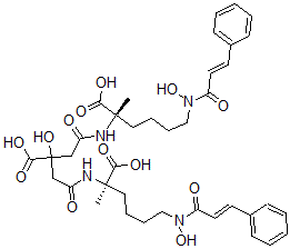 CAS#: 133705-25-6， (2S)-2-[[3-Carboxy-3-Hydroxy-5-[[(2S)-1-Hydroxy-6-[Hydroxy-[(E)-3-Phenylprop-2-Enoyl]Amino]-2-Methyl-1-Oxohexan-2-Yl]Amino]-5-Oxopentanoyl]Amino]-6-[Hydroxy-[(E)-3-Phenylprop-2-Enoyl]Amino]-2-Methylhexanoic Acid