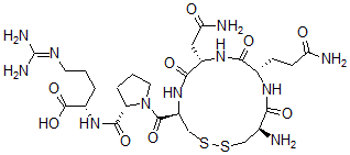 CAS#: 133761-86-1， (2S)-2-[[(2S)-1-[(4R,7S,10S,13R)-13-Amino-7-(2-Amino-2-Oxoethyl)-10-(3-Amino-3-Oxopropyl)-6,9,12-Trioxo1,2-Dithia-5,8,11-Triazacyclotetradecane-4-Carbonyl]Pyrrolidine-2-Carbonyl]Amino]-5-(Diaminomethylideneamino)Pentanoic Acid