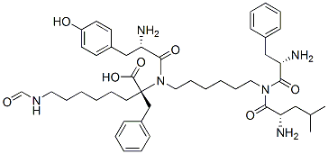 CAS#: 134283-52-6， (2S)-2-[[(2S)-2-Amino-3-(4-Hydroxyphenyl)Propanoyl]-[6-[[(2S)-2-Amino-4-Methylpentanoyl]-[(2S)-2-Amino-3-Phenylpropanoyl]Amino]Hexyl]Amino]-8-Formamido-2-(Phenylmethyl)Octanoic Acid