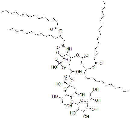 CAS#: 134404-00-5， 6-(1,2-Dihydroxyethyl)-5-[6-(1,2-Dihydroxyethyl)-3,4,5-Trihydroxyoxan-2-Yl]Oxy-4-Hydroxy-2-[2-Hydroxy-6-Oxo-3-Phosphonooxy-5-(3-Tetradecanoyloxytetradecanoylamino)-4-(3-Tetradecanoyloxytetradecanoyloxy)Hexoxy]Oxane-2-Carboxylic Acid