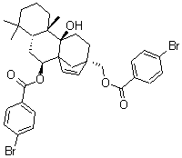 CAS#: 134513-15-8， (7beta,8beta,13beta)-13-(((4-bromobenzoyl)oxy)methyl)-17-Norkaur-15-ene-7,9-diol 7-(4-bromobenzoate)