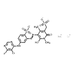 CAS#: 134595-59-8， Lithium Sodium 4-[(5-Chloro-6-Fluoro-4-Pyrimidinyl)Amino]-2-{[2-Hydroxy-1,4-Dimethyl-6-Oxo-5-(Sulfonatomethyl)-1,6-Dihydro-3-Pyridinyl]Diazenyl}Benzenesulfonate (1:1:1)
