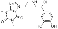 CAS#: 13460-98-5， 7-[2-[[2-(3,4-Dihydroxyphenyl)-2-Hydroxyethyl]Amino]Ethyl]-3,7-Dihydro-1,3-Dimethyl-1H-Purine-2,6-Dione
