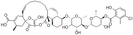 CAS#: 134615-16-0， 3beta-O-De(3-Chloro-6-Methoxy-2-Methylbenzoyl)-2alpha-Hydroxy-Chlorothricin 4beta-(3-Chloro-6-Methoxy-2-Methylbenzoate)