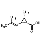 CAS#: 134876-15-6， (1S,2S,3S)-2-Methyl-3-(2-Methyl-1-Propen-1-Yl)Cyclopropanecarboxylic Acid