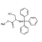 structure of CAS# 13515-76-9, Methyl N-Tritylserinate;3-Hydroxy-2-(trityl-amino)-propionic acid methyl ester;Methyl 3-hydroxy-2-(tritylamino)propionate;methyl 3-hydroxy-2-[(triphenylmethyl)amino]propanoate