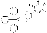 CAS#: 135197-63-6， 1-(2,3-Dideoxy-3-Fluoro-5-O-Tritylpentofuranosyl)-5-Methyl-2,4(1H,3H)-Pyrimidinedione