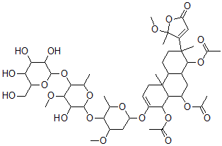 CAS#: 135247-45-9， [8,9-Diacetyloxy-7-[5-[3-Hydroxy-4-Methoxy-6-Methyl-5-[3,4,5-Trihydroxy-6-(Hydroxymethyl)Oxan-2-Yl]Oxyoxan-2-Yl]Oxy-4-Methoxy-6-Methyloxan-2-Yl]Oxy-2-(2-Methoxy-2-Methyl-5-Oxofuran-3-Yl)-2,4B-Dimethyl-1,3,4,4a,5,8,8a,9,10,10a-Decahydrophenanthren-1-Yl] Acetate