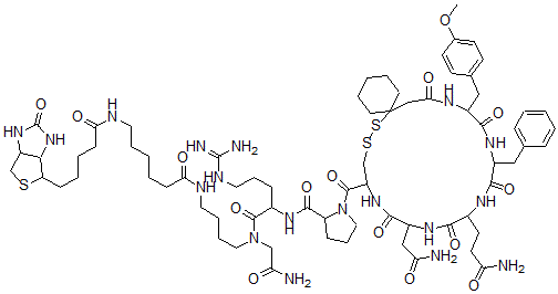 CAS#: 135484-50-3， 1-beta Mercapto-beta,beta-Cyclopentamethylenepropionic Acid-2-(O-Methyltyr)-9-Lys(N(Epsilon)-Biotinamidocaproate)Nh2-Avp