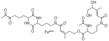CAS#: 135500-10-6， [5-[[3-[5-[3-(Acetylhydroxyamino)Propyl]-3,6-Dioxo-2-Piperazinyl]Propyl]Hydroxyamino]-3-Methyl-5-Oxo-3-Pentenyl-N2-Acetyl-N5-(4,5-Dihydroxy-3-Methyl-1-Oxo-2-Pentenyl)-N5-Hydroxy-L-Ornithinato(3-)]-Iron