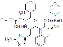 CAS#: 135704-06-2， (2S)-3-(2-Amino-1,3-Thiazol-4-Yl)-2-[[(2S,3R,4S)-1-Cyclohexyl-3,4-Dihydroxy-6-Methylheptan-2-Yl]Amino]-N-[(2S)-2-(Morpholin-4-Ylsulfonylamino)-3-Phenylpropanoyl]Propanamide