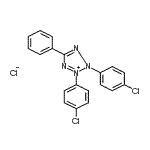 structure of CAS# 135788-08-8, 2,3-Bis(4-Chlorophenyl)-5-Phenyl-2H-Tetrazol-3-Ium Chloride;2,3-Bis(4-chlorophenyl)-5-phenyltetrazolium Chloride;2,3-BIS(4-CHLOROPHENYL)-5-PHENYLTETRAZOLIUMCHLORIDE