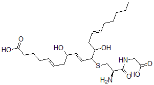 CAS#: 135819-58-8， (5E,9E,14E)-11-[(2R)-2-Amino-3-(Carboxymethylamino)-3-Oxopropyl]Sulfanyl-8,12-Dihydroxyicosa-5,9,14-Trienoic Acid