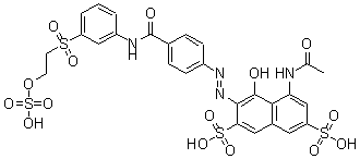 CAS#: 13588-33-5， 5-(Acetylamino)-4-Hydroxy-3-[2-[4-[[[3-[[2-(Sulfooxy)Ethyl]Sulfonyl]Phenyl]Amino]Carbonyl]Phenyl]Diazenyl]-2,7-Naphthalenedisulfonicacid