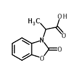 structure of CAS# 13610-53-2, 2-(2-Oxo-1,3-Benzoxazol-3(2H)-Yl)Propanoic Acid;2-(2-OXO-1,3-BENZOXAZOL-3(2H)-YL)PROPANOICACID;2-(2-oxo-3-hydrobenzoxazol-3-yl)propanoic acid;2-(2-oxobenzo[d]oxazol-3(2H)-yl)propanoic acid