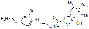 CAS#: 136685-29-5， (6R)-N-[3-[4-(2-Aminoethyl)-2-Bromophenoxy]Propyl]-7,9-Dibromo-6-Hydroxy-8-Methoxy-1-Oxa-2-Azaspiro[4.5]Deca-2,7,9-Triene-3-Carboxamide