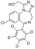 结构式 CAS# 136765-24-7, 8-氯-6-(苯基-D5)-4H-[1,2,4]三唑并[4,3-a][1,4]苯并二氮杂卓-1-甲醇