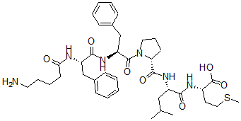 CAS#: 136912-73-7， (2S)-2-[[(2S)-2-[[(2R)-1-[(2S)-2-[[(2S)-2-(5-Aminopentanoylamino)-3-Phenylpropanoyl]Amino]-3-Phenylpropanoyl]Pyrrolidine-2-Carbonyl]Amino]-4-Methylpentanoyl]Amino]-4-Methylsulfanylbutanoic Acid